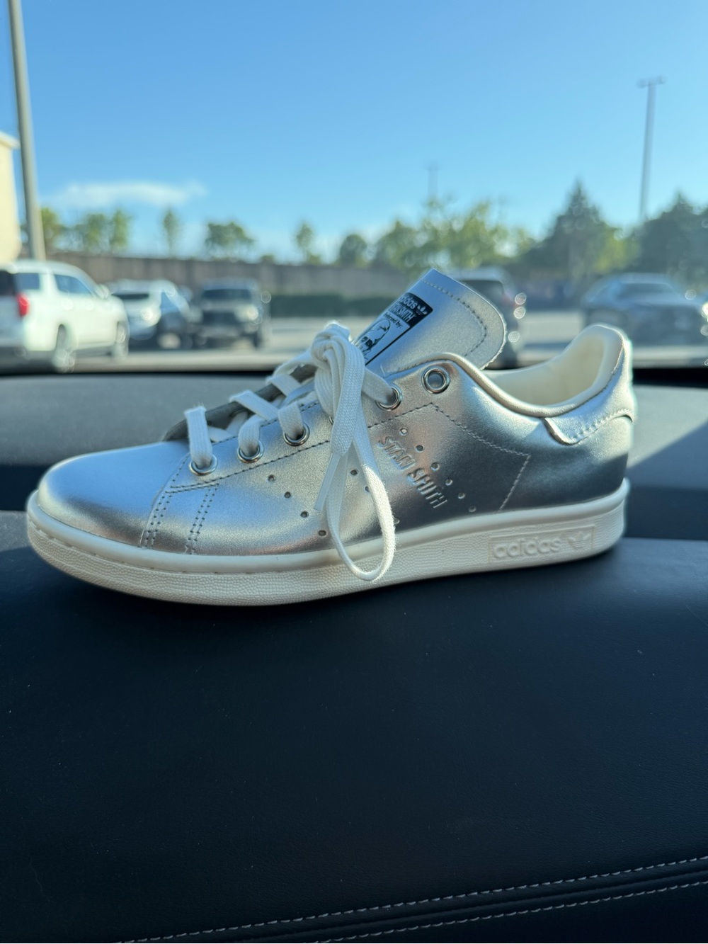 adidas Women’s Metallic Silver Stan Smith Sneaker